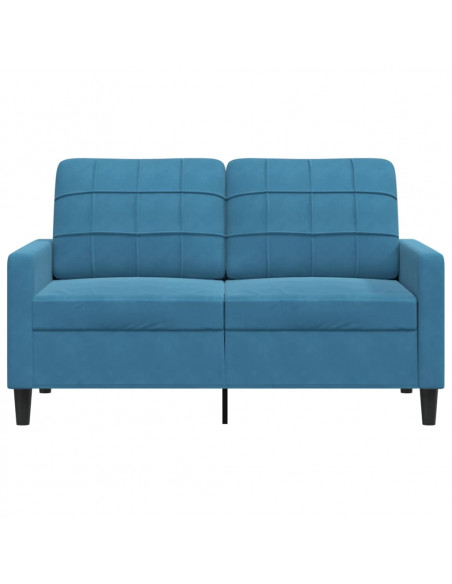 Divano a 2 Posti Blu 120 cm in Velluto