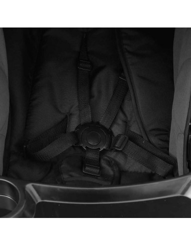 Passeggino 3 in 1 Grigio Scuro e Nero in Acciaio