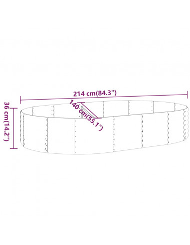 Letto da Giardino in Acciaio a Polvere 214x140x36 cm Antracite