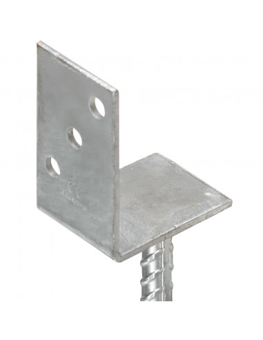 Picchetti per Recinzione 6 pz Argento 8x6x30 cm Acciaio Zincato