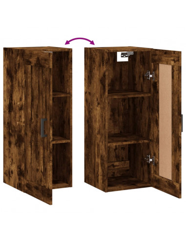 Mobile a Parete Rovere Fumo 34,5x34x90 cm in Legno Multistrato