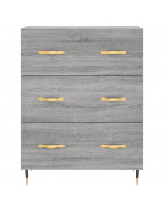 Credenza Grigio Sonoma 69,5x34x180 cm in Legno Multistrato 2