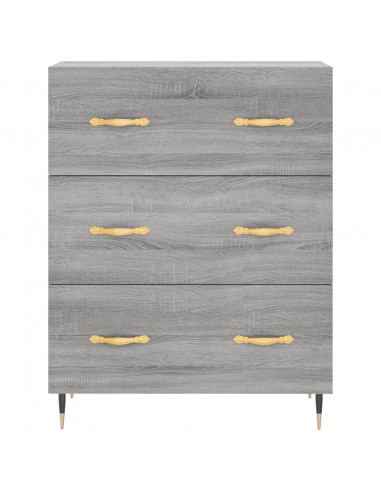 Credenza Grigio Sonoma 69,5x34x180 cm in Legno Multistrato