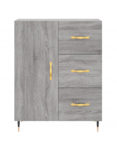 Credenza Grigio Sonoma 69,5x34x180 cm in Legno Multistrato 2