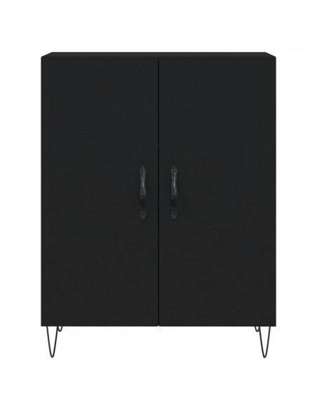 Credenza Nera 69,5x34x180 cm in Legno Multistrato