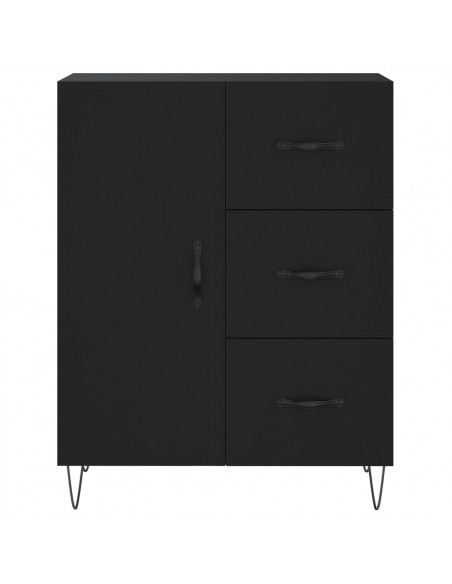 Credenza Nera 69,5x34x180 cm in Legno Multistrato