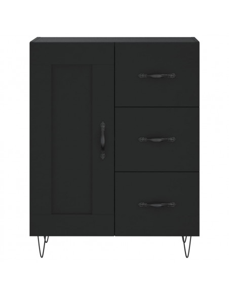 Credenza Nera 69,5x34x180 cm in Legno Multistrato