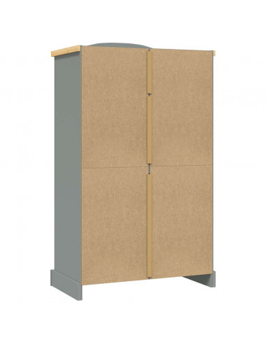 Armadio in Legno di Pino Messicano Corona 2 Ante Grigio