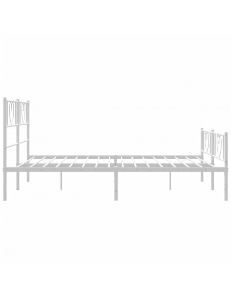 Giroletto con Testiera e Pediera Metallo Bianco 120x200 cm