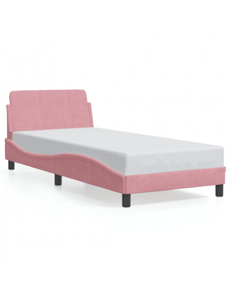 Giroletto con Testiera Rosa 90x200 cm in Velluto