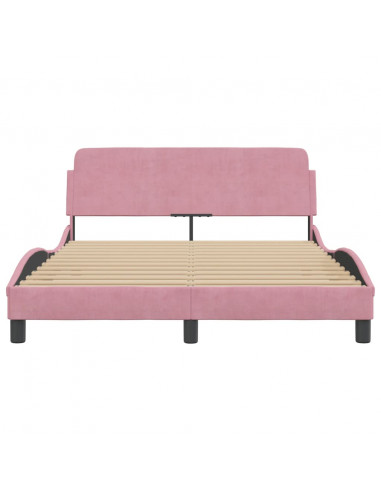 Giroletto con Testiera Rosa 140x190 cm in Velluto