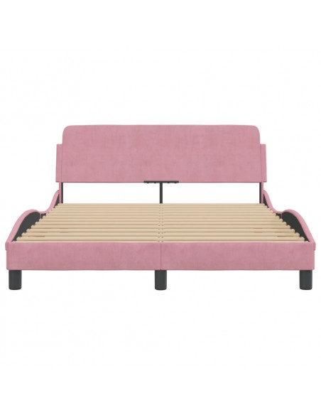 Giroletto con Testiera Rosa 140x190 cm in Velluto