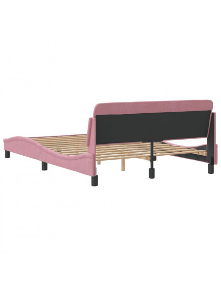 Giroletto con Testiera Rosa 140x190 cm in Velluto