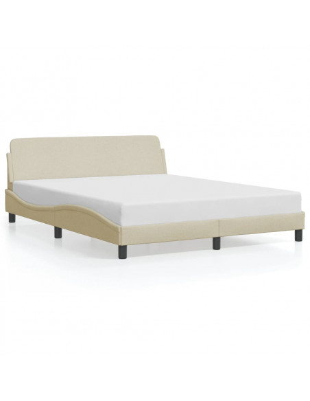 Giroletto con Testiera Crema 160x200 cm in Tessuto