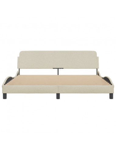 Giroletto con Testiera Crema 160x200 cm in Tessuto