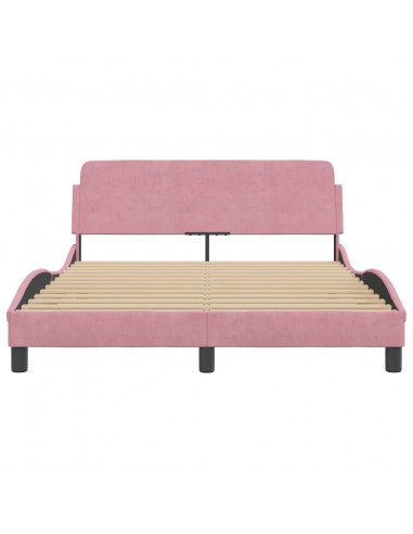 Giroletto con Testiera Rosa 140x200 cm in Velluto