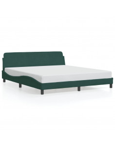 Giroletto con Testiera Verde Scuro 180x200 cm in Velluto