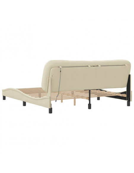 Giroletto con Luci LED Crema 180x200 cm in Tessuto