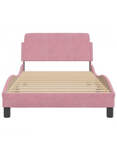 Giroletto con Testiera Rosa 100x200 cm in Velluto