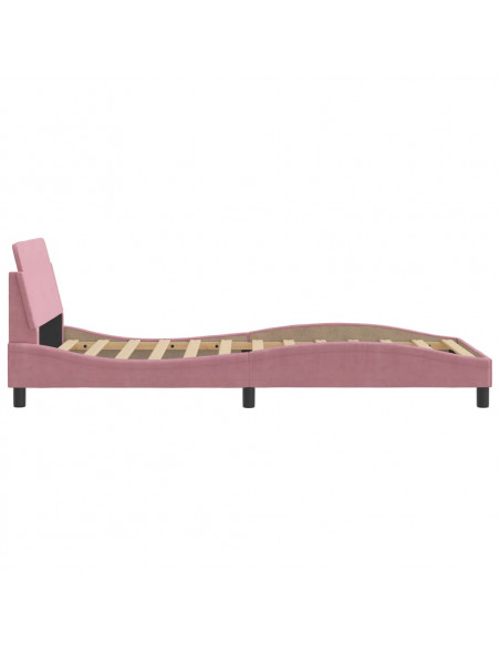 Giroletto con Testiera Rosa 100x200 cm in Velluto