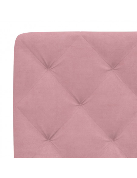 Letto con Materasso Rosa 140x200 cm in Velluto
