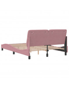 Giroletto con Testiera Rosa 140x190 cm in Velluto