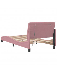 Giroletto con Luci LED Rosa 100x200 cm in Velluto 2