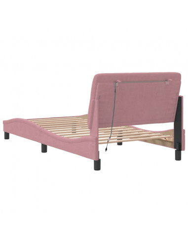 Giroletto con Luci LED Rosa 100x200 cm in Velluto