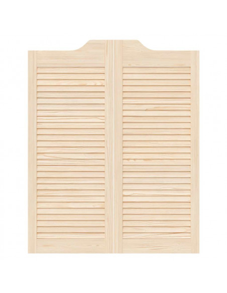 Porte a Battente 2-Paio Design a Lamelle 100x80cm Legno di Pino
