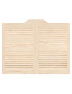 Porte a Battente 2-Paio Design a Lamelle 80x100cm Legno di Pino