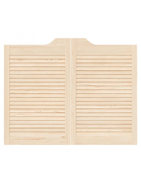 Porte a Battente 2-Paio Design a Lamelle 80x100cm Legno di Pino