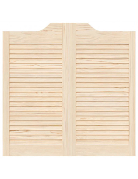 Porte a Battente 2-Paio Design a Lamelle 80x80 cm Legno di Pino