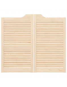 Porte a Battente 2-Paio Design a Lamelle 90x100cm Legno di Pino