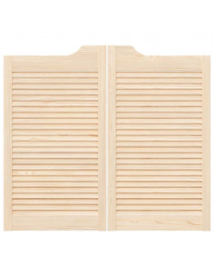 Porte a Battente 2-Paio Design a Lamelle 90x80 cm Legno di Pino
