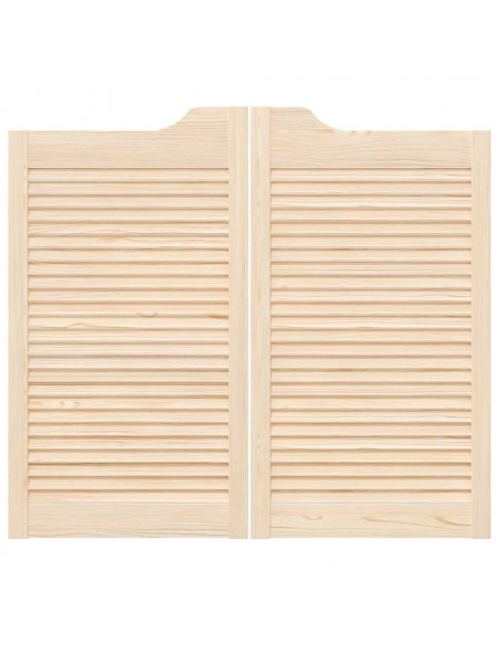 Porte a Battente 2-Paio Design a Lamelle 90x80 cm Legno di Pino