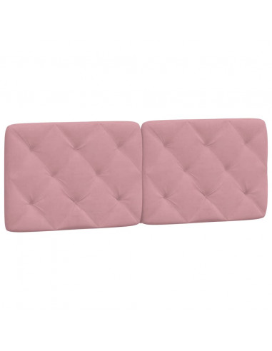 Letto con Materasso Rosa 140x190 cm in Velluto
