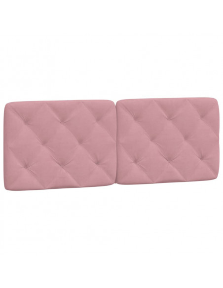 Letto con Materasso Rosa 140x190 cm in Velluto