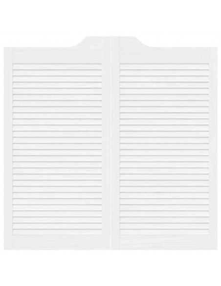 Porte a Battente 2-Paio Design a Lamelle Bianco 100x100 cm