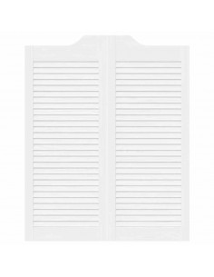 Porte a Battente 2-Paio Design a Lamelle Bianco 100x80 cm