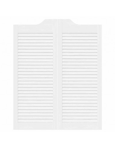 Porte a Battente 2-Paio Design a Lamelle Bianco 100x80 cm
