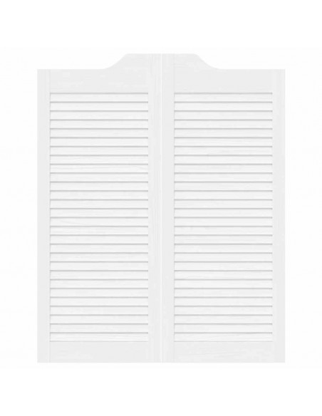 Porte a Battente 2-Paio Design a Lamelle Bianco 100x80 cm
