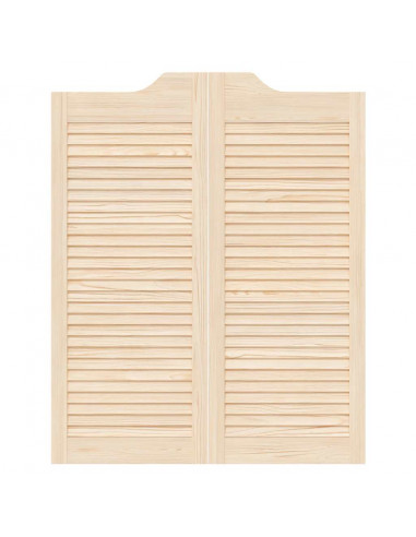Porte a Battente 1-Paio Design a Lamelle 100x80cm Legno di Pino