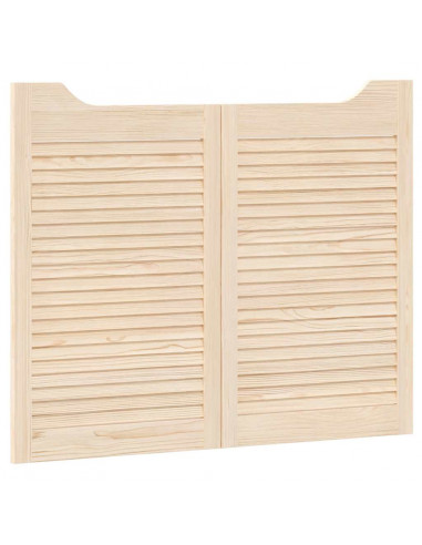 Porte a Battente 1-Paio Design a Lamelle 80x100cm Legno di Pino