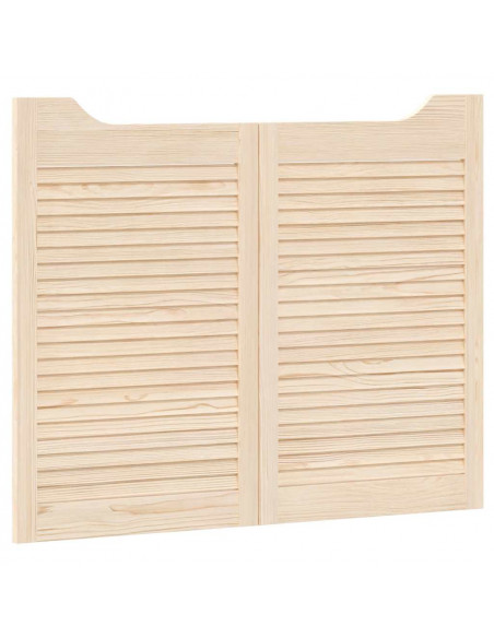 Porte a Battente 1-Paio Design a Lamelle 80x100cm Legno di Pino