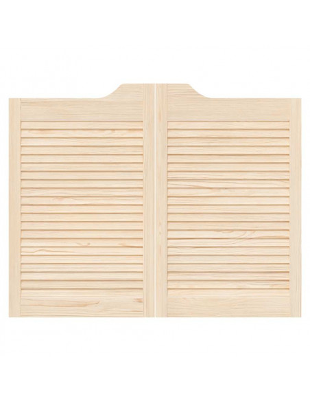 Porte a Battente 1-Paio Design a Lamelle 80x100cm Legno di Pino