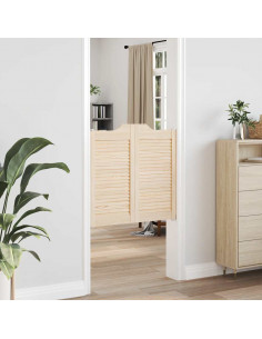 Porte a Battente 1-Paio Design a Lamelle 80x80 cm Legno di Pino 2