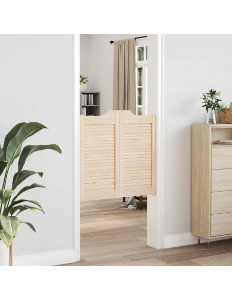 Porte a Battente 1-Paio Design a Lamelle 80x80 cm Legno di Pino
