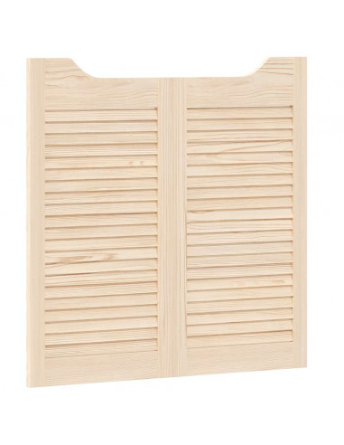 Porte a Battente 1-Paio Design a Lamelle 80x80 cm Legno di Pino