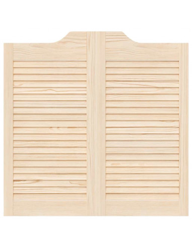 Porte a Battente 1-Paio Design a Lamelle 80x80 cm Legno di Pino