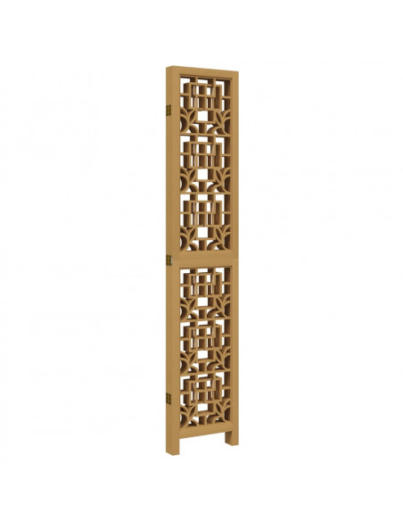 Divisorio Ambienti 5 Pannelli Marrone Legno Massello Paulownia